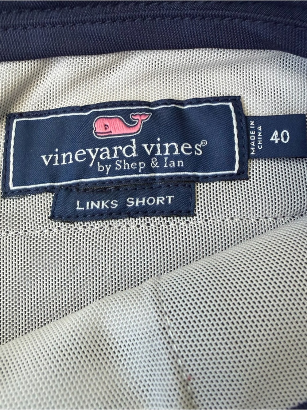 Vineyard Vines Links Short SZ 40 Navy Blue Flat-Front Performance Wicking Golf - Picture 3 of 6